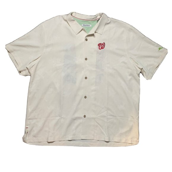Men’s Tommy Bahama SS Hawaiian Shirt MLB Washington Nationals XXXL 100% Silk NWT - Picture 1 of 12